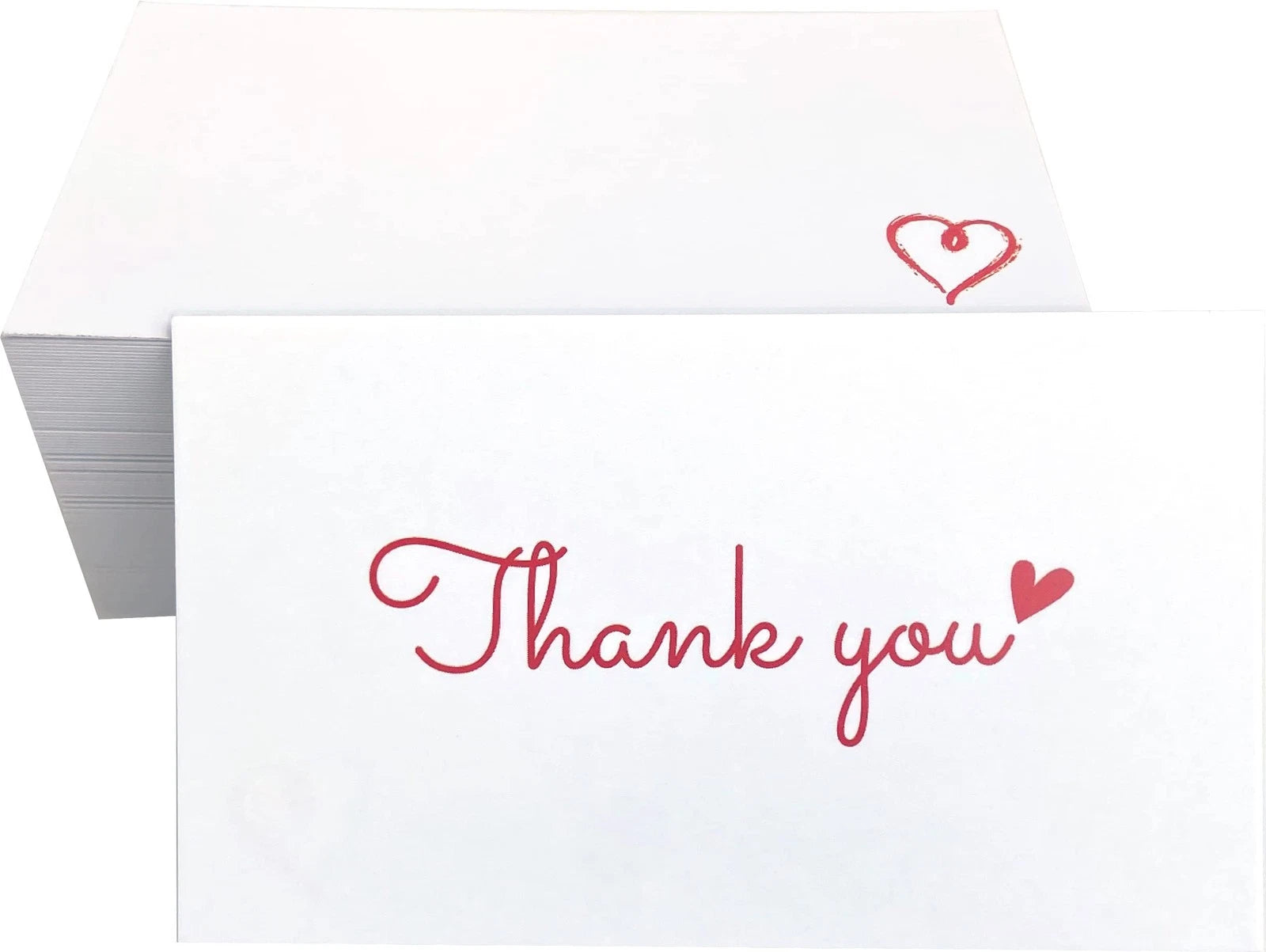 100 Little Thank You Cards Gold Heart Design Bulk Thank you Notes for All